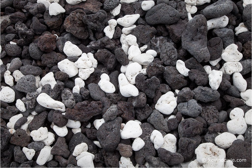 White stones on black, Big Island, Hawaii