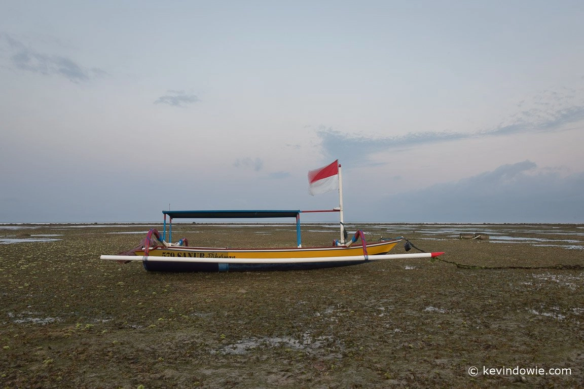 Sanur Beach, Bali. Low tide.