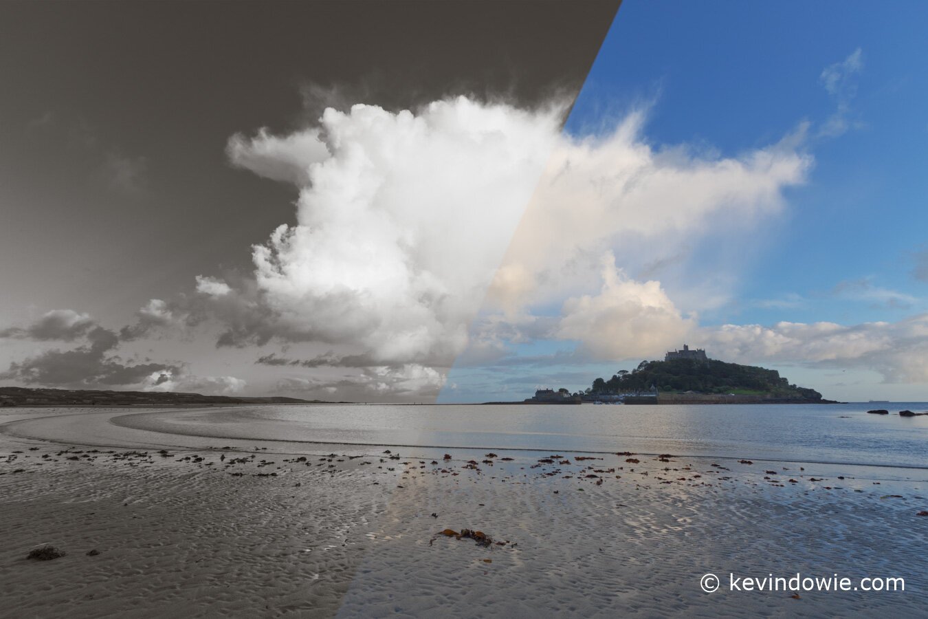 colour or black and white, St Michael's Mount