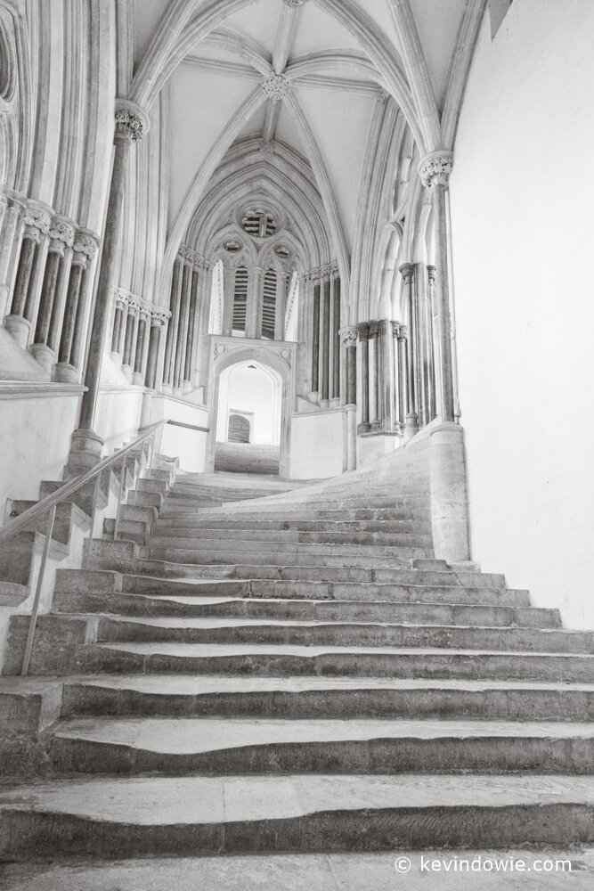 stairway to Chapter House, Wells Cathedral, England.